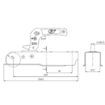 Giunto a sfera per timone quadro mm. 50