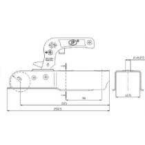 Giunto a sfera per quadro da 60 mm. kg. 750