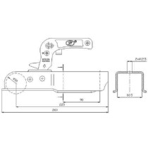 Giunto a sfera per quadro da 60 mm. kg. 1300