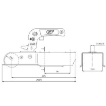 Giunto a sfera per quadro da 70 mm. kg. 750