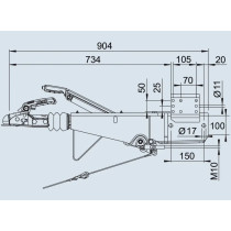 Timone Al-ko completo 251 dritto 100x100 mm