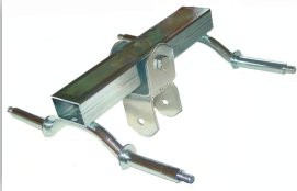 Staffa per tubo da 40 mm. tipo storto per rullo quadruplo