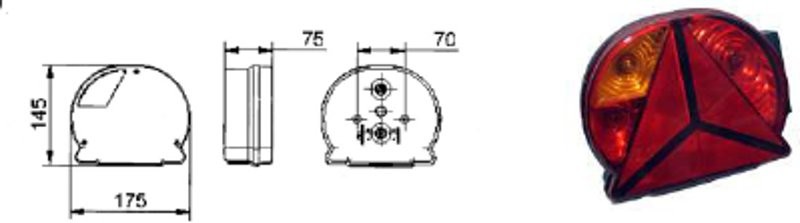 Radex 4900 - Fanale post. c/catadiottro triang. sx