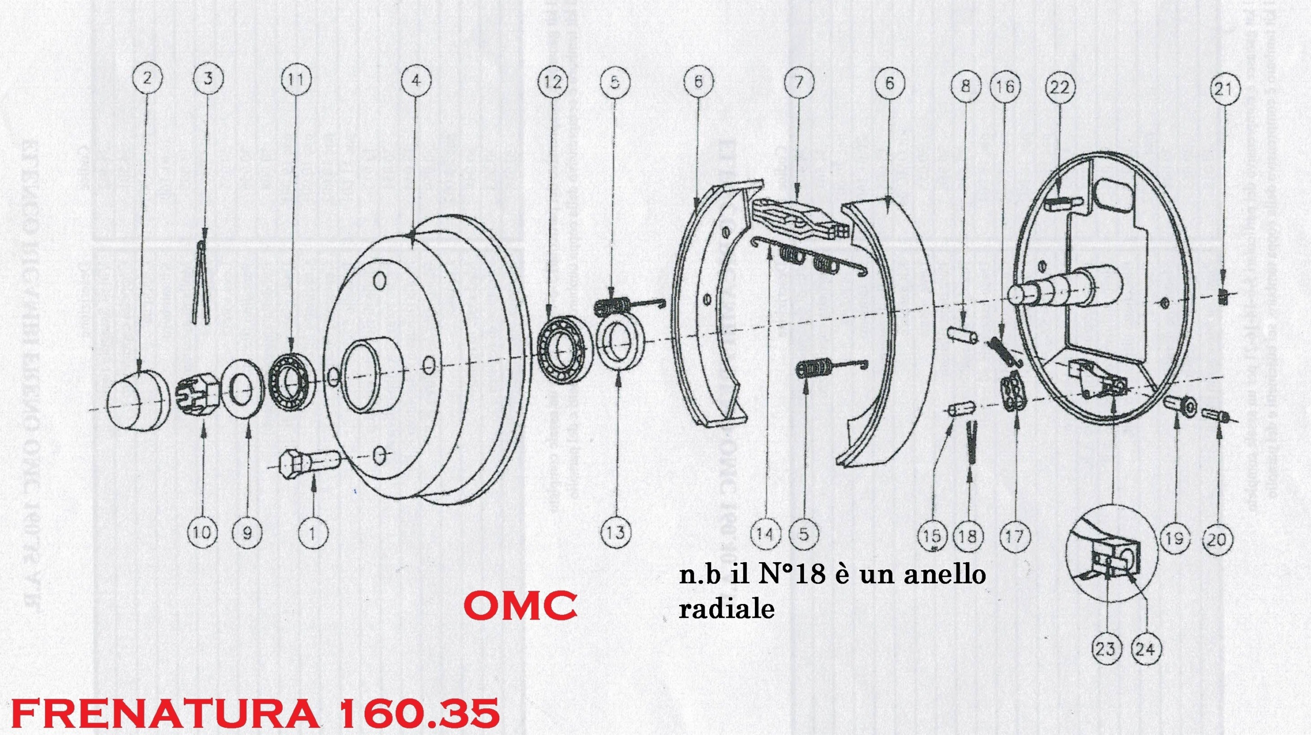 Kit sostituzione freni dx/sx assale OMC 160.35 AR